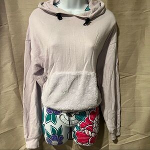 Wild Fable Lavender Purple Hooded Sweater with Fur Pocket